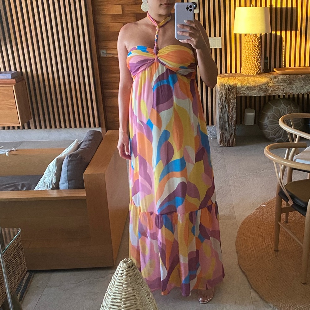 Blair Multicolor Maxi Halter Dress